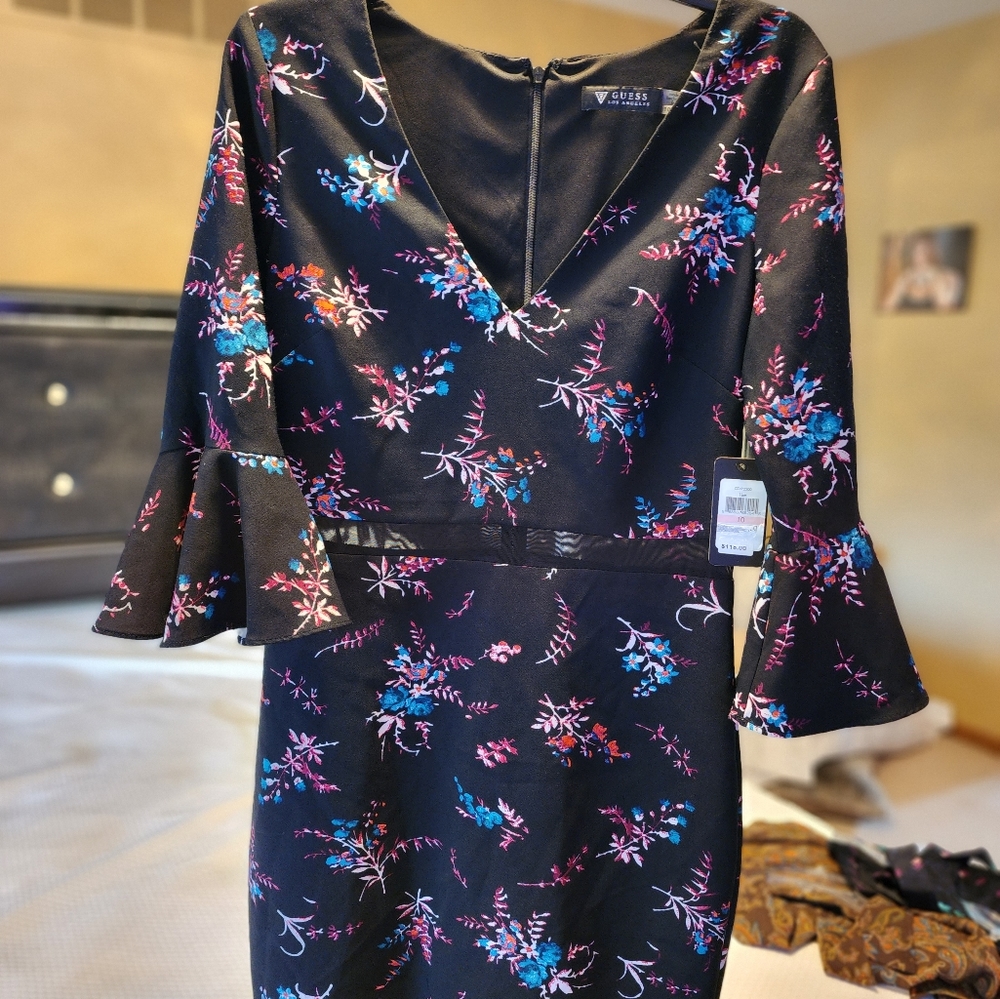 Guess dress Black and Flral size 10